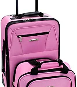 Rockland Fashion Softside Upright Luggage Set, Expandable, Pink, 2-Piece (14/19)