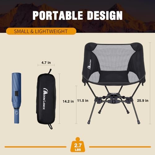 MOON LENCE Portable Camping Chair Backpacking Chair - The 4th Generation Ultralight Folding Chair - Compact, Lightweight Foldable Chairs for Hiking Mountaineering, Beach - Image 2