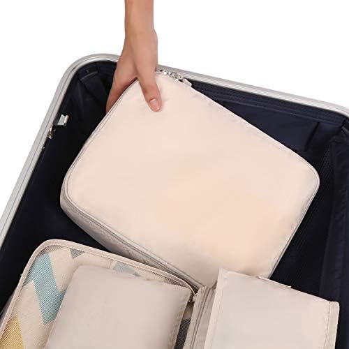 BAGAIL 8 Set Packing Cubes Luggage Organizer Bags for Travel Accessories-Cream - Image 5