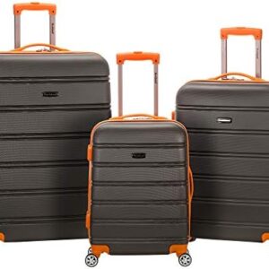 Rockland Melbourne Hardside Expandable Luggage with Spinner Wheels, Charcoal, 3-Piece Set (20/24/28)