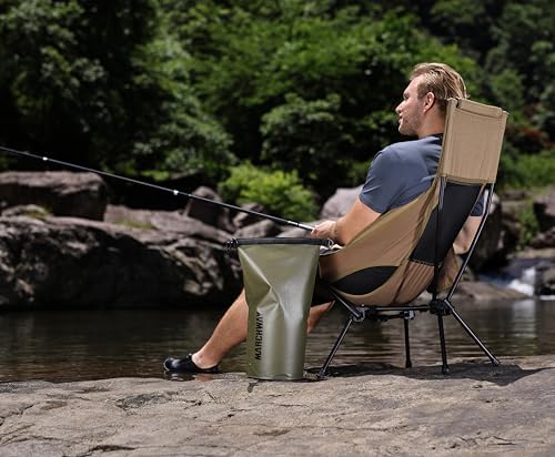 MARCHWAY Lightweight Folding High Back Camping Chair with Head Support, Stable Portable Compact for Outdoor Camp, Travel, Beach, Picnic, Festival, Hiking, Backpacking (Highback Khaki) - Image 2