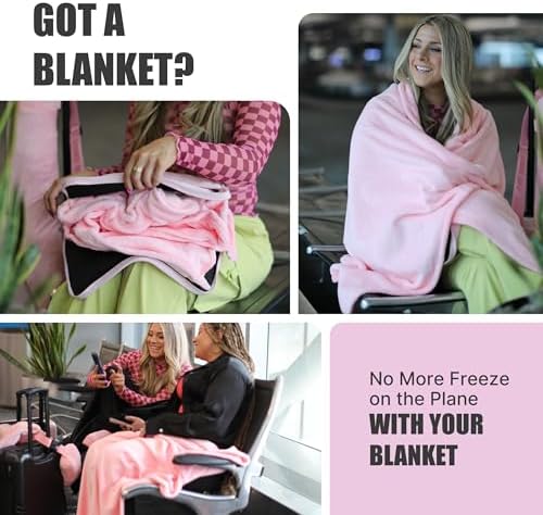 Take OFF Luggage - Compact Travel Blanket and Pillow, Super Soft Stuffable Bag with Zipper Pockets & a Keychain, Fits 3 Days of Essentials, Carry on Airplanes, Cars and Road Trip Accessories, Black - Image 4