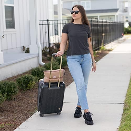 BlueHills Travel Blanket Pillow in Mini Soft Case Premium Plush Airplane Blanket in Soft Bag Compact Pack with Luggage Belt and Backpack Clip Warm Plane Pillows Traveling Gifts Packable - Beige M06 - Image 6