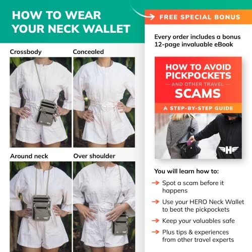 HERO Neck Wallet, RFID Blocking Passport Holder, Easy to Conceal Travel Pouch - Image 6