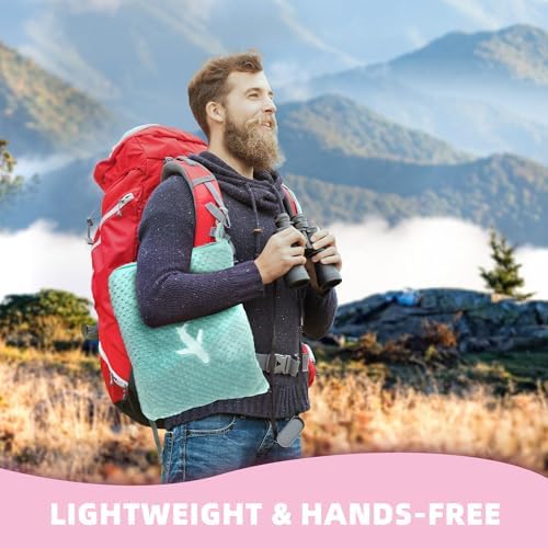 3 in 1 Travel Blanket Pillow Set with Airplane Footrest - 350 GSM Thick Travel Blanket Airplane Compact with Bag, Inflatable Pillow, Foot Hammock for Plane TravelTravel (Green) - Image 5