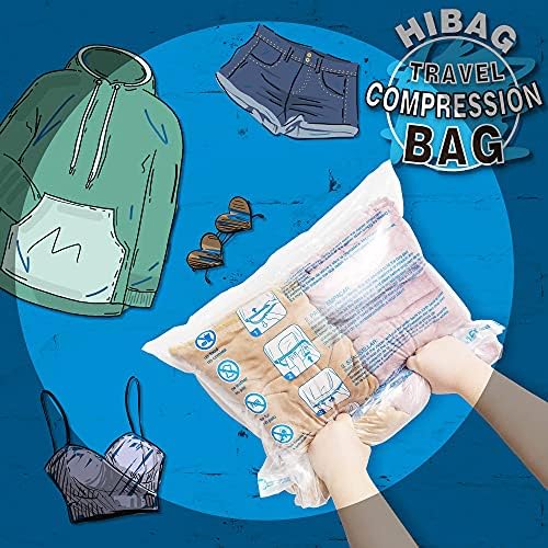 HIBAG 12 Compression Bags for Travel, Vacuum Packing Space Saver Zipper Bags for Cruise Accessories (12-Travel) - Image 8