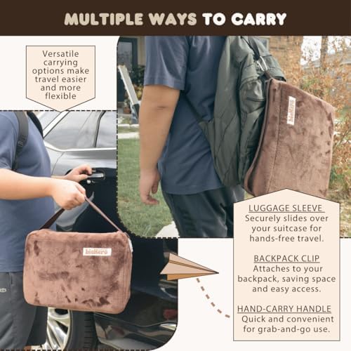 XL Travel Blanket and Pillow Set - Ultra Soft Pillow Blanket for Car, Airplane, and Camping - Airplane Blanket for Long Flights w/Large Carry Bag, Hidden Pocket, and Multiple Carrying Options - Image 5