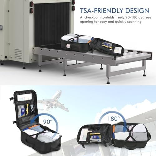 Beraliy Travel Backpack for Men Women, Large Carry On Backpack, Personal Item Bag Airline Approved, 17 inch Laptop Backpack, Business Work Gym Weekender Bag, Black - Image 3