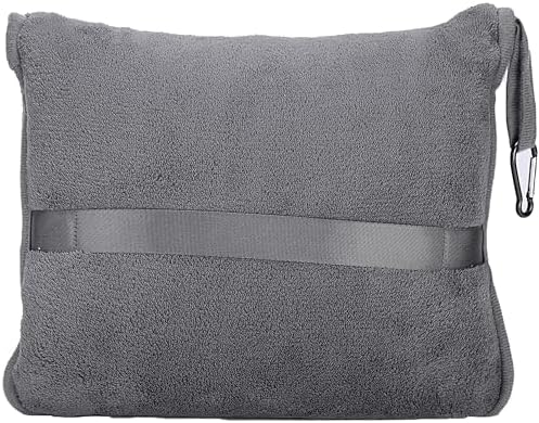 BlueHills Premium Soft Travel Blanket Pillow Airplane Flight Blanket Throw Bag Pillowcase Compact Large 2 in 1 Combo Warm Traveling Plane Essentials Portable Gifts Lightweight Grey Gray T007 - Image 8