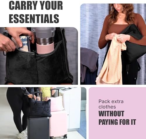 Take OFF Luggage - Compact Travel Blanket and Pillow, Super Soft Stuffable Bag with Zipper Pockets & a Keychain, Fits 3 Days of Essentials, Carry on Airplanes, Cars and Road Trip Accessories, Black - Image 5