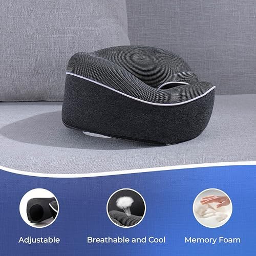 Premium Travel Set - Airplane Blanket and Pillow Set - U-Shape Pillow 360° 100% Memory Foam and Extra Soft Travel Blanket - Portable Travel Set Includes Earplugs and Sleep Mask - 4 in 1 Travel Set - Image 2
