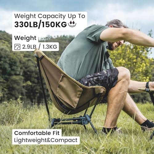 OneTigris Tigerblade Camping Chair, Lightweight Folding Backpacking Hiking, Compact Portable 330 lbs Capacity - Image 8