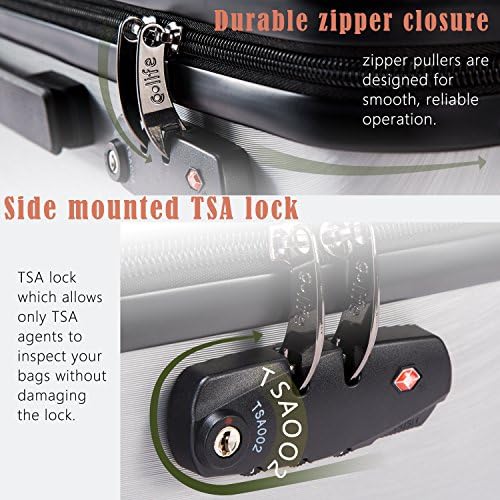 Coolife Luggage Expandable Suitcase PC+ABS 3 Piece Set with TSA Lock Spinner 20in24in28in - Image 5