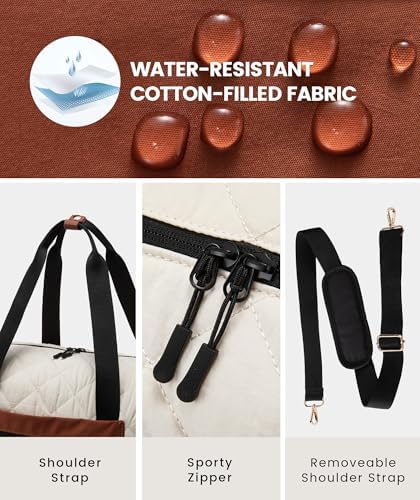 LOVEVOOK Weekender Bags for Women, Puffer Travel Duffel Bags for Woman, Large Hospital Bag for Women Labor Delivery with Shoe Compartment, Carry On Overnight Bag, Personal Item Travel Bag for Airplane - Image 7