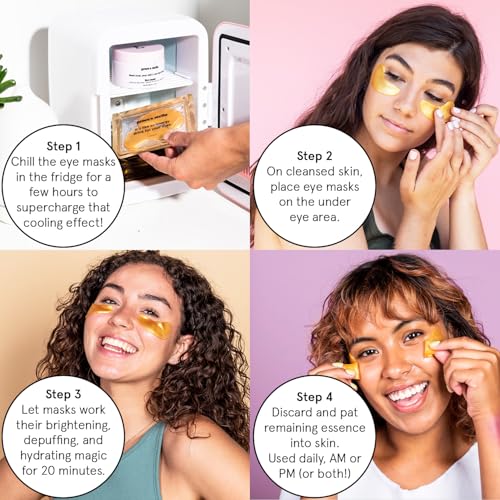 grace & stella Award Winning Under Eye Mask - Travel Essentials - Birthday Gifts for Women - Gel Eye Patches for Dark Circles, Puffy Eyes, Wrinkles, Undereye Bags - Vegan - Self Care (24 Pairs, Gold) - Image 6