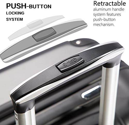 Coolife Luggage Suitcase Carry-on Hardside Travel Luggage TSA Lock Spinner Telescopic Handle - Image 2