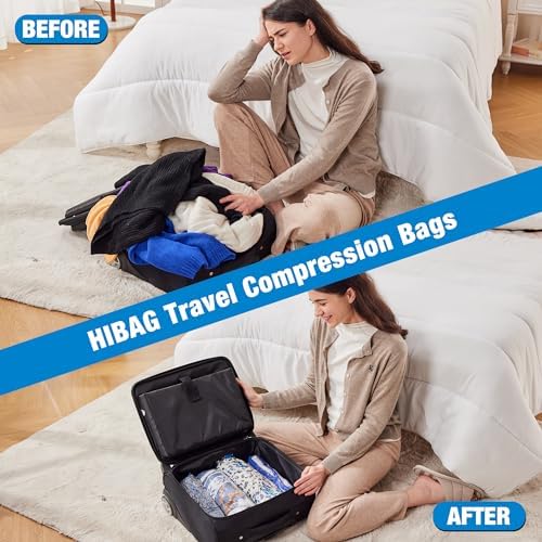 HIBAG 12 Compression Bags for Travel, Vacuum Packing Space Saver Zipper Bags for Cruise Accessories (12-Travel) - Image 3