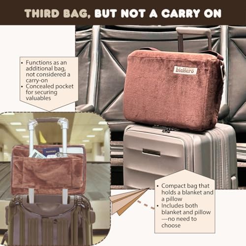 XL Travel Blanket and Pillow Set - Ultra Soft Pillow Blanket for Car, Airplane, and Camping - Airplane Blanket for Long Flights w/Large Carry Bag, Hidden Pocket, and Multiple Carrying Options - Image 4