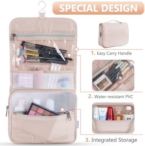 10 Set/8 Set Packing Cubes for Travel, Gifts for Women Mom,Anti-Tearing Suitcase Organizer for Luggage with Shoe & Hanging Toiletry Bag,OlarHike Vacation Essentials & Accessories for Cruise Ship,Cream - Image 3