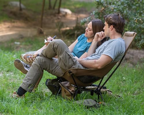MARCHWAY Lightweight Folding High Back Camping Chair with Head Support, Stable Portable Compact for Outdoor Camp, Travel, Beach, Picnic, Festival, Hiking, Backpacking (Highback Khaki) - Image 7