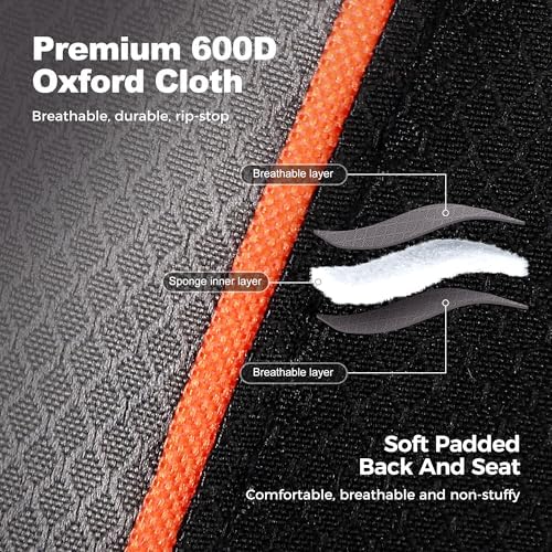 LET'S CAMP Folding Camping Chair Oversized Heavy Duty Padded Outdoor Chair with Cup Holder Storage and Cooler Bag, 450 LBS Weight Capacity, Thicken 600D Oxford,2 Pack - Image 7